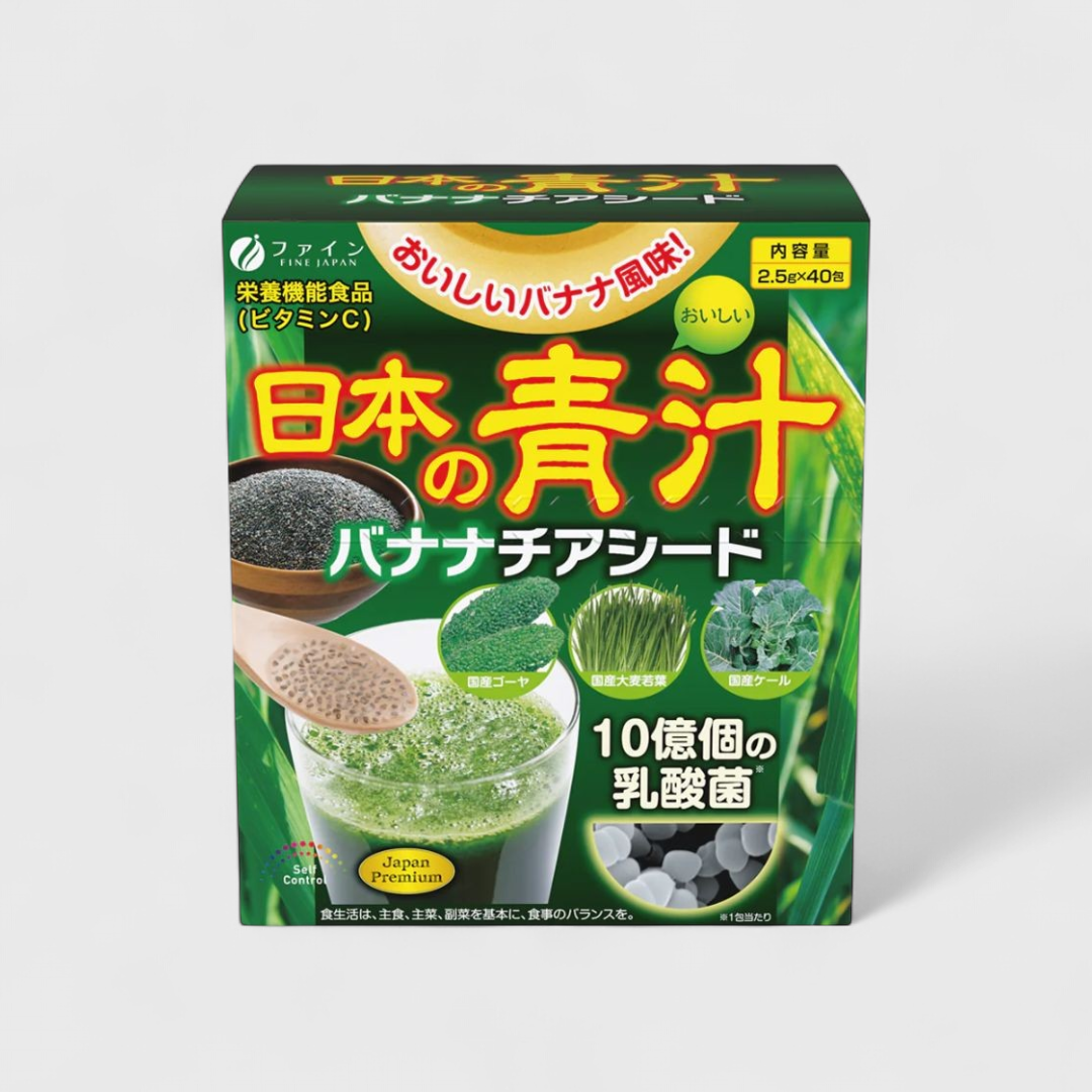 Аодзиру Fine Japan с семенами чиа банановый вкус (40 саше по 2,5 г)