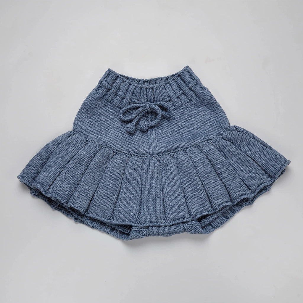 Синяя трикотажная юбка -шорты 