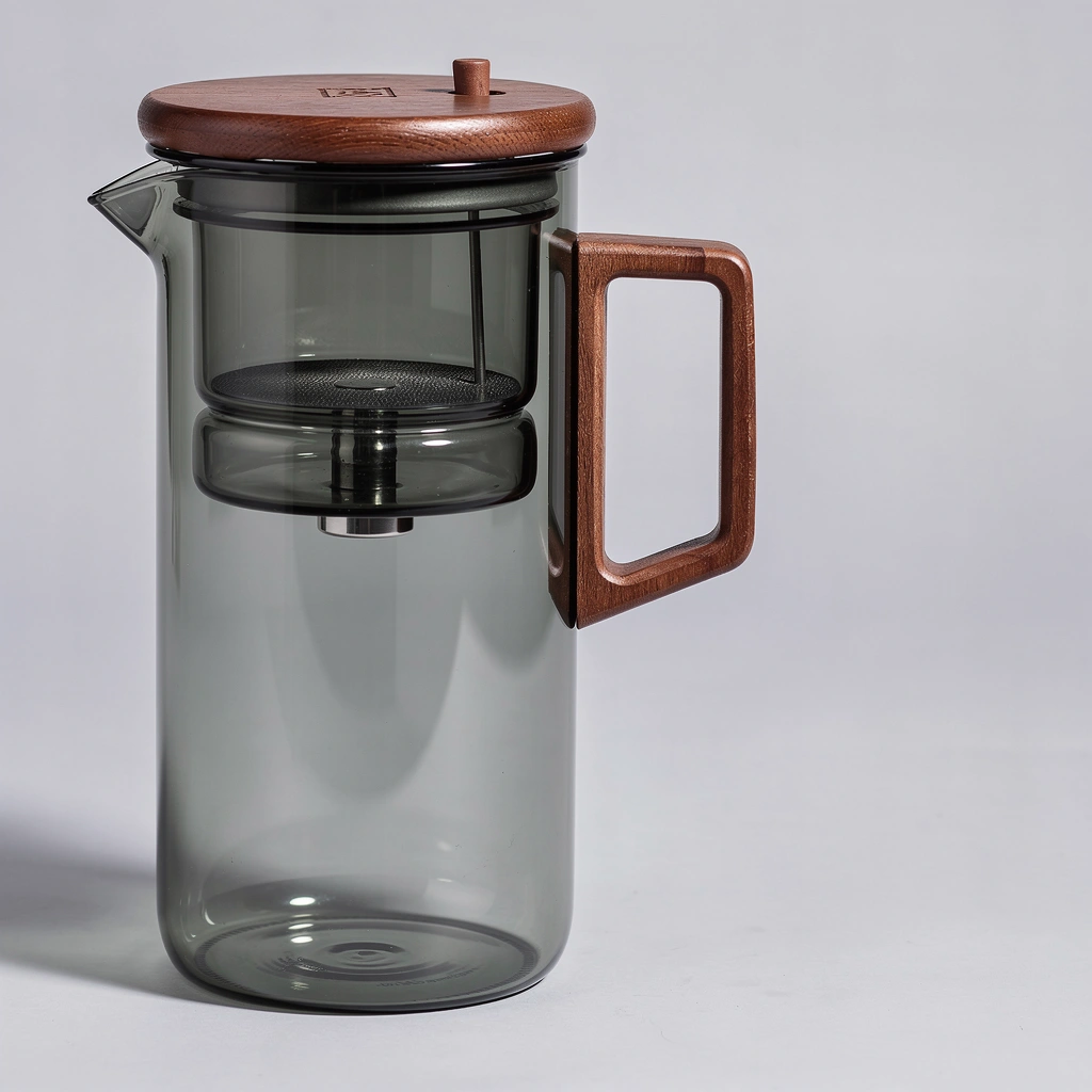 Стеклянный чайник с деревянной ручкой 750мл