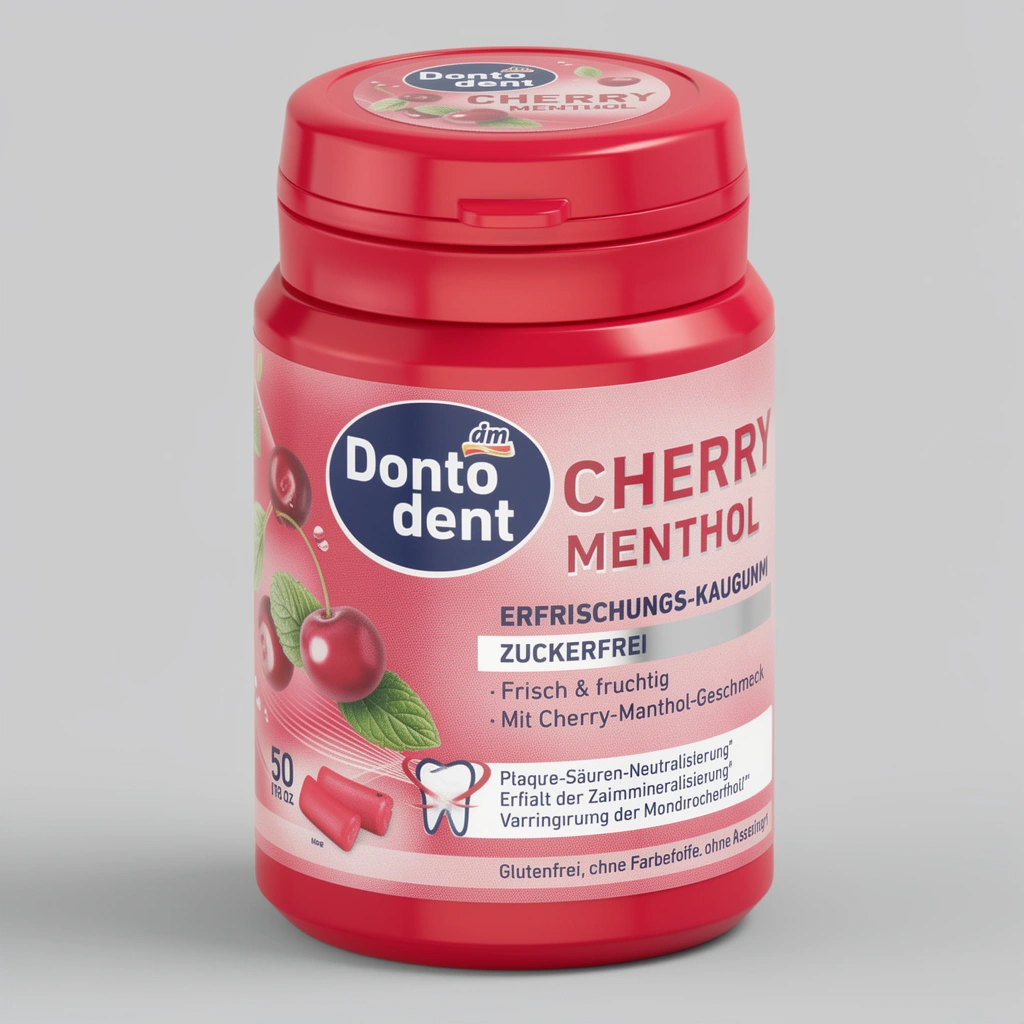 ЖЕВАТЕЛЬНЫЕ РЕЗИНКИ DONTODENT С КСИЛИТОМ, 50 шт Вишня