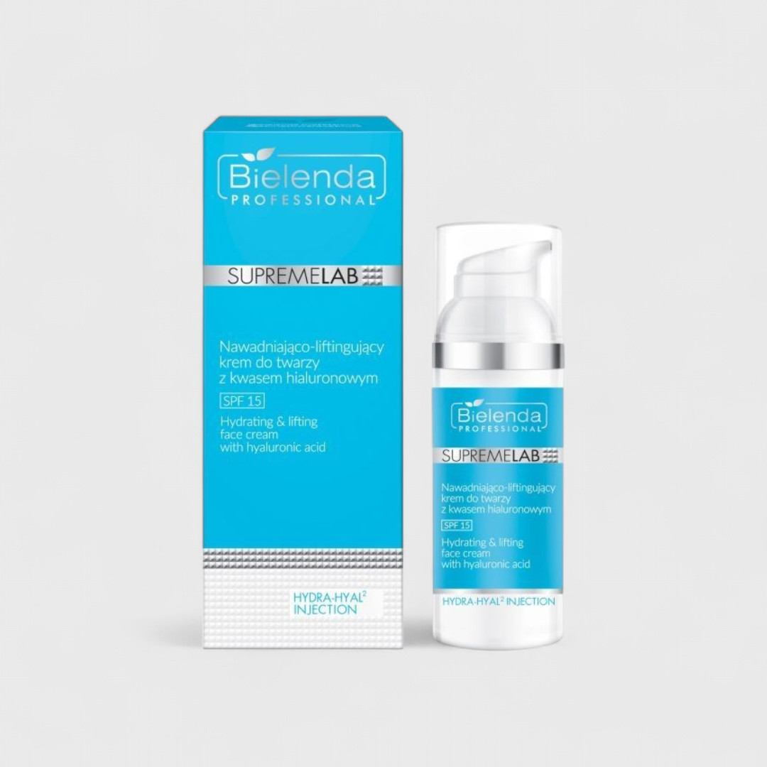 Увлажняющий и подтягивающий крем для лица с гиалуроновой кислотой SPF 15 Bielenda