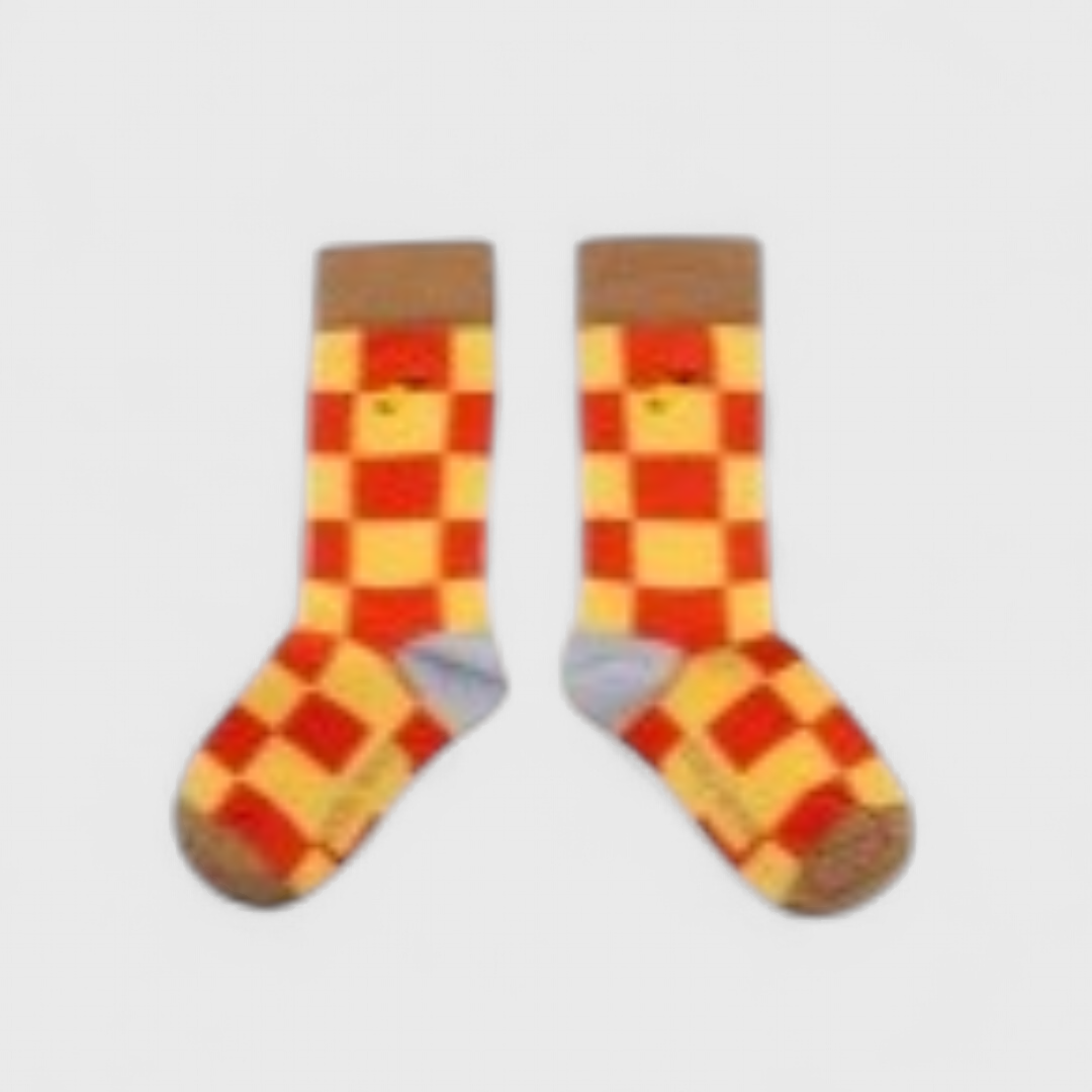 Красно- желтые носки в клетку Sticky Lemon